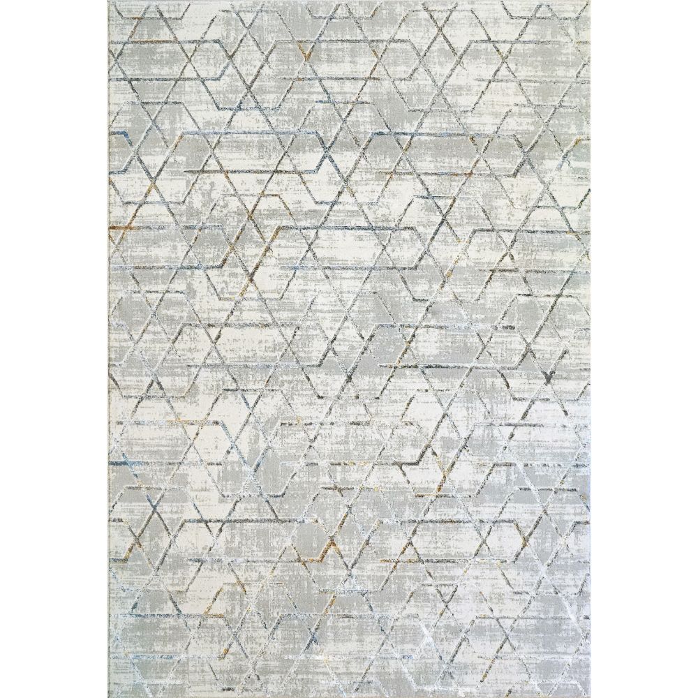 Dynamic Rugs 1352-897 Gold 5.3 Ft. X 7.7 Ft. Rectangle Rug in Cream/Silver/Gold